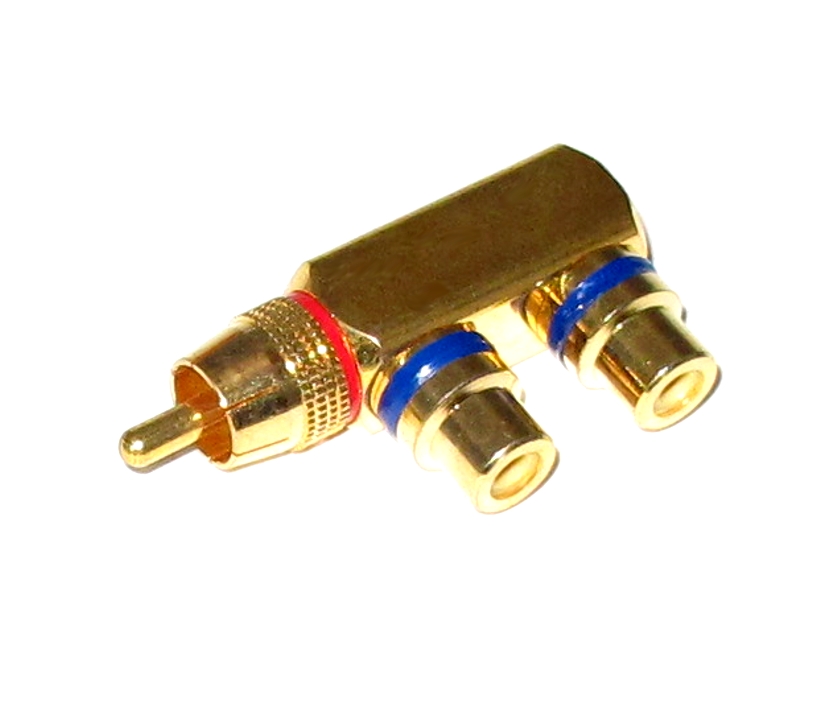 Cinchadapter Y-Adapter 1x Stecker auf 2x Buchsen Metalladapter HIGH-END