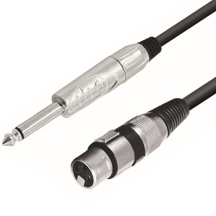 42-685-00570-XLR-Klinken-Kabel 1m XLR Klinke Kabel 6,3mm Klinke auf XLR Kupplung geschirmt NF