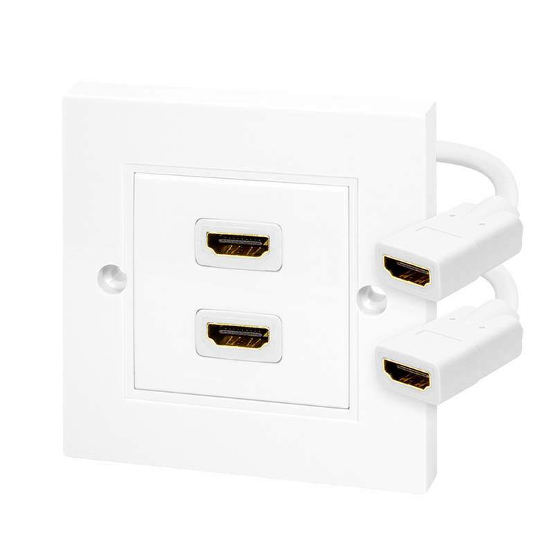 40-200-00485_2fach_HDMI-Dose HDMI Dose Unterputz mit 2-fach Dose Doppeldose Reinweiss