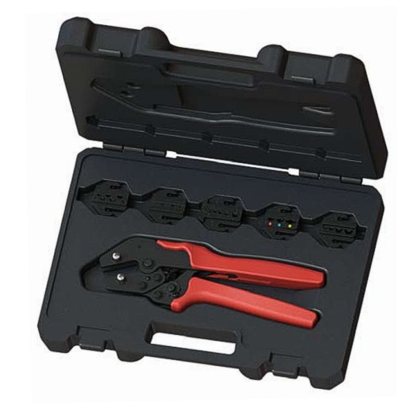 Crimpzange Zange Crimp Kit mit Koffer und 5 Einsätzen