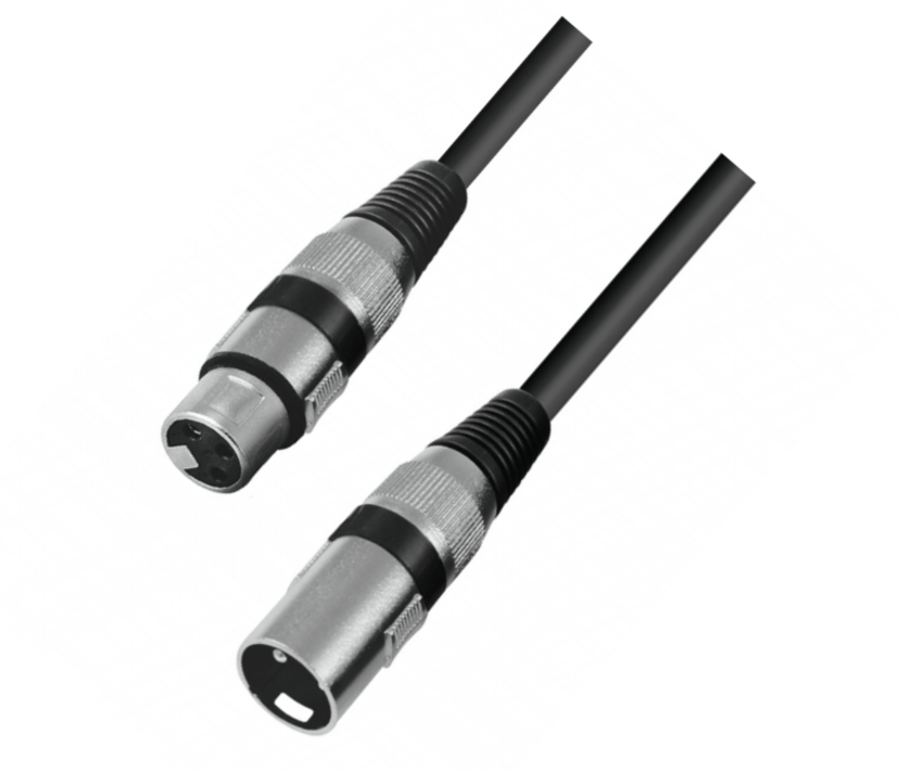 5m_XLR-Kabel_Metallstecker_42-685-00754 5m XLR Kabel Schwarz 3pol XLR-Buchse XLR-Stecker