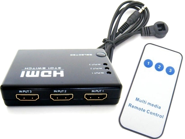 HDMI Switch 3xIN auf 1xOut HDMI Umschalter HD mit Fernbedienung