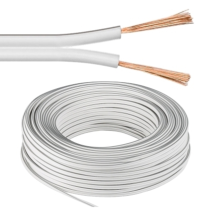 10m Lautsprecherkabel 2x 0,75qmm Ring Weiss Litze CCA