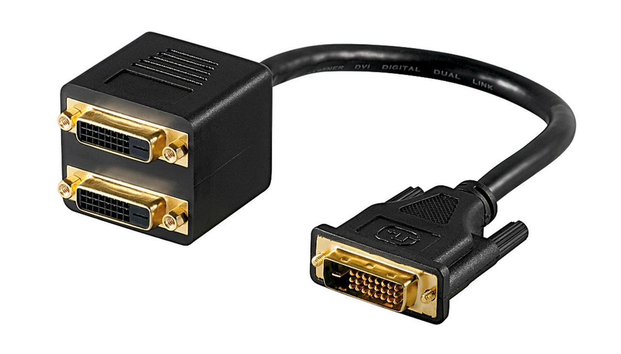 DVI Adapter DVI-D Splitter Kabel auf 2x DVI-D