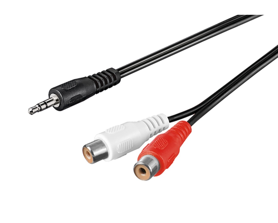 1,5m Adapterkabel Stereo 3,5mm Klinkenstecker auf 2x Cinchkupplung Audiokabel