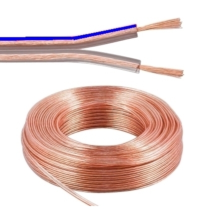 42-773-00199_10m_Lautsprecherkabel_blaue_ader 10m Lautsprecherkabel 2x 1,5qmm Transparent Blue