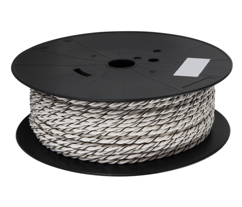 Lautsprecherkabel_2x25qmm_42-773-00085 100m Lautsprecherkabel 2x 2,5qmm verdrilltes Flachkabel Weiss ECU Kupfer