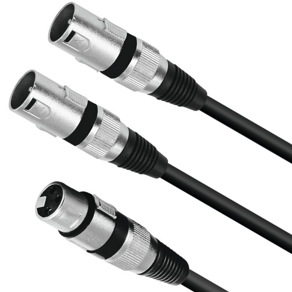 3m XLR Y-Kabel Buchse auf 2x XLR Stecker