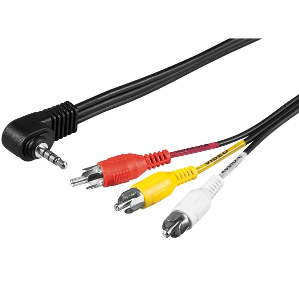 Adaper-Klinke-Sony-jvc-canon-41-150-00850 Klinkenkabel 4pol Klinke auf 3x Cinchstecker zu SONY JVC Canon