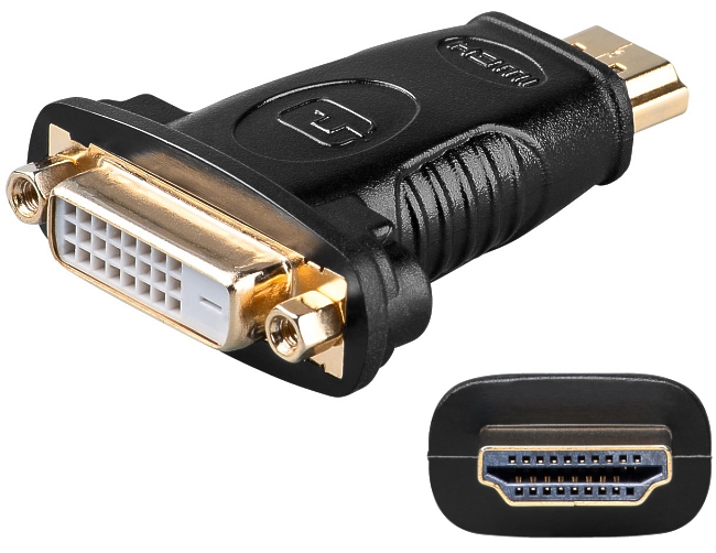 Adapter-DVI-24-1-HDMI-53-682-03050 HDMI DVI Adapter HDMI Stecker auf DVI-D 24+1pol