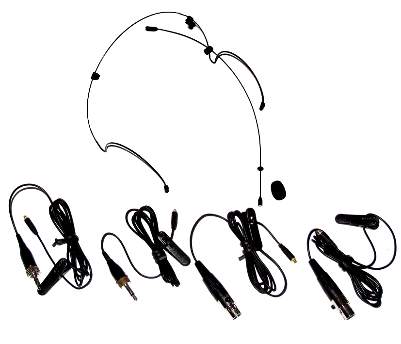 Headset Mikrofon Nackenbügelmikrofon CMX726/B Black mit 4-versch Steckern für AKG Sennheiser Shure ua